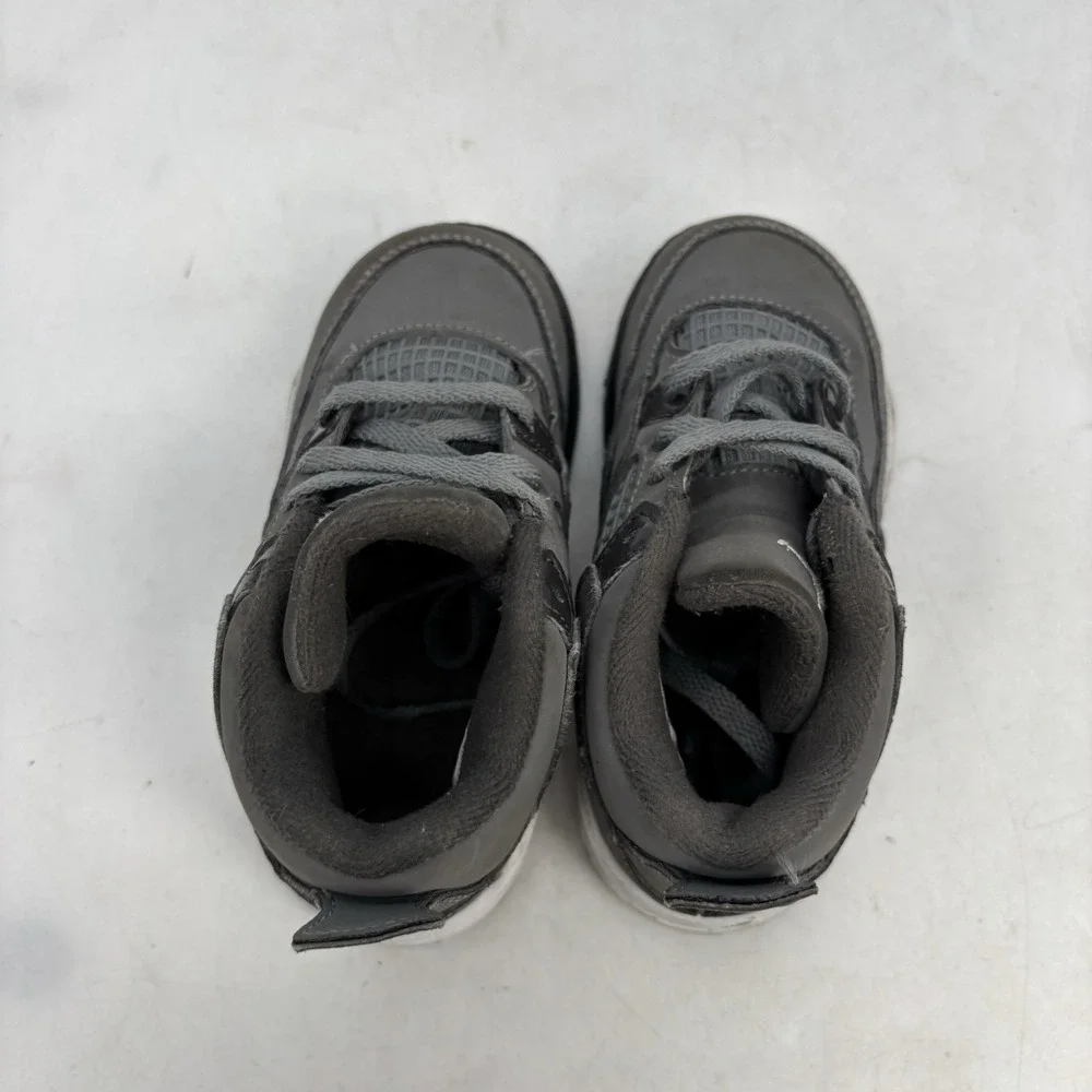 Nike Air Jordan 4 Retro Cool Grey Shoes Toddler 8c Black White BQ7670-007 TD